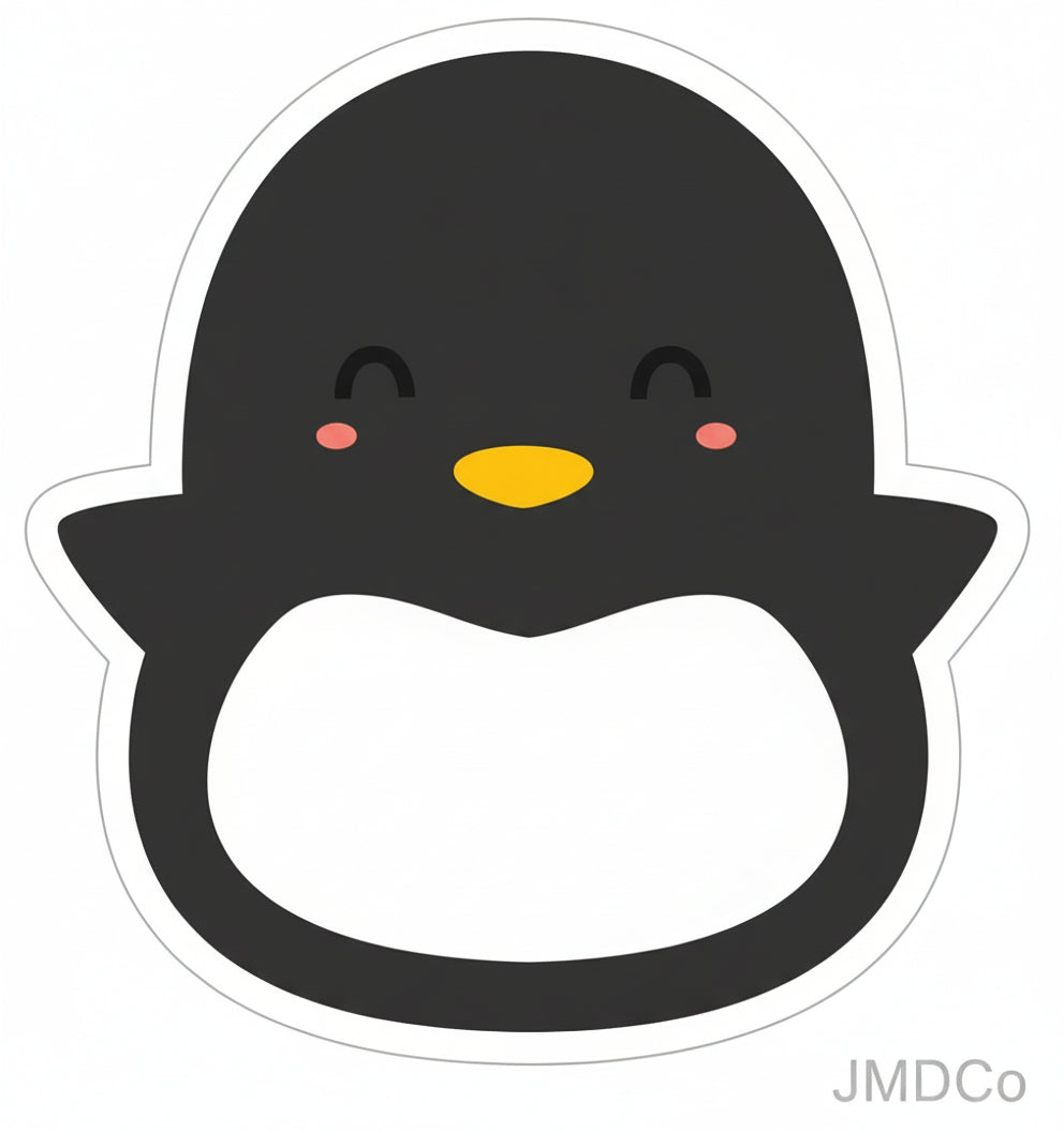 Cute Happy Kawaii Animal Character - Penguin – Kawaii Cartoon Penguin Decal - Twin Pack (Copy)